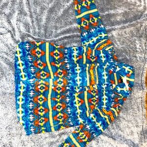Tribal print button up fleece